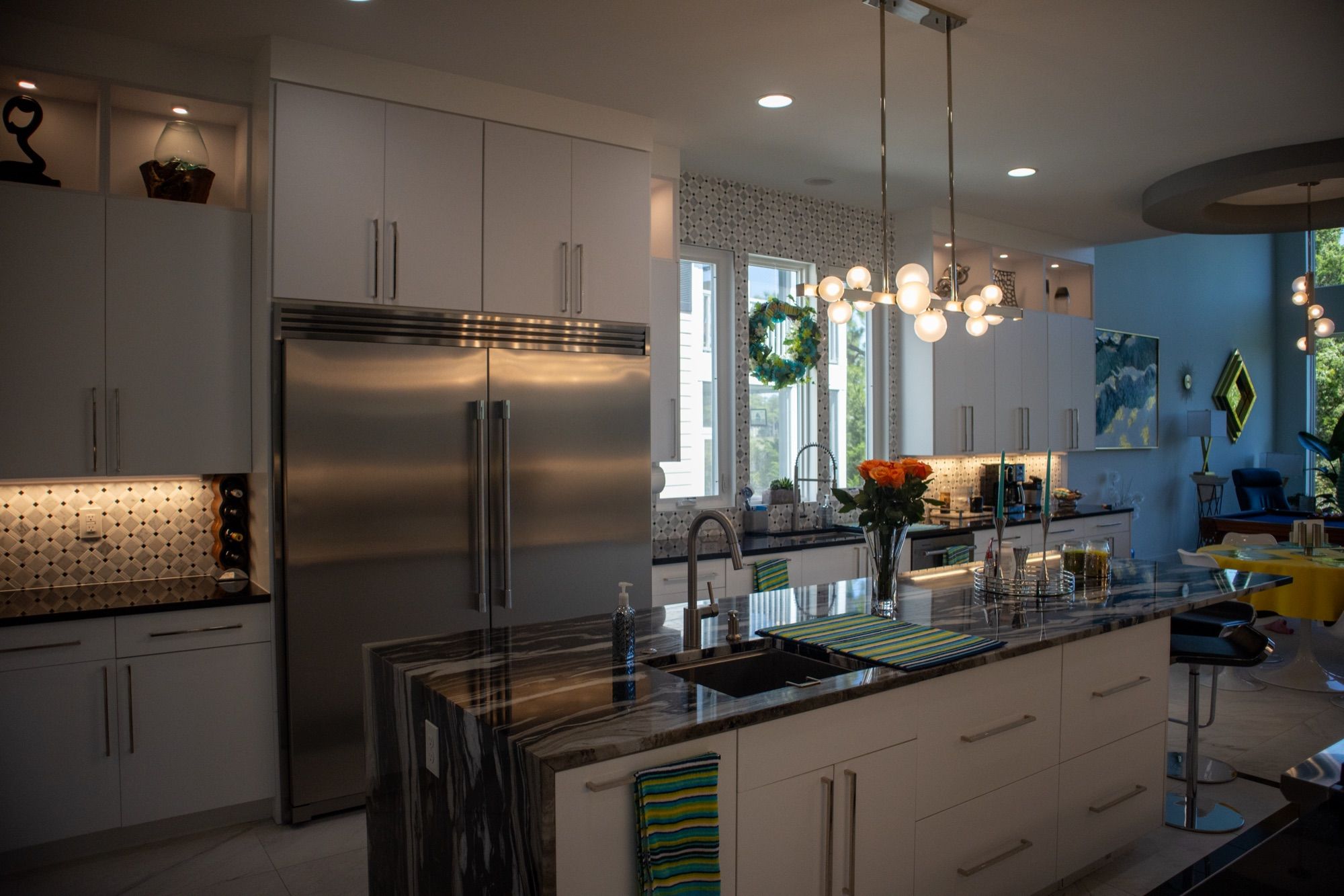 The kitchen of a completed Lackey Luxury home.